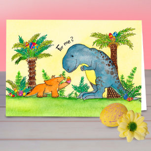 Carte de vœux de Pâques dinosaures par Nicole Jane