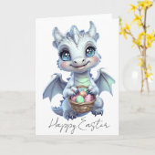 Carte de vœux de Pâques Dragon (Fleur jaune)