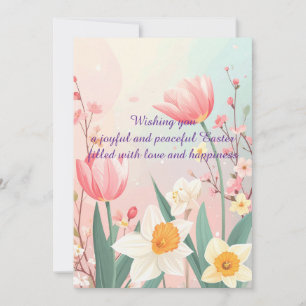 Carte de vœux de Pâques élégante – Floral pastel 2