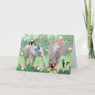 Carte de voeux de Pâques Elephants