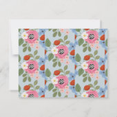 Carte de vœux de Pâques florale Lapin Douce (Dos)