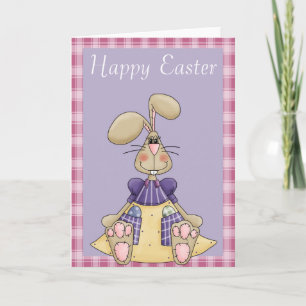 Carte de voeux de Pâques Girl Bunny Pâques