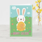 Carte de vœux de Pâques joyeuse (Fleur jaune)