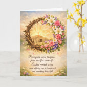 Carte de vœux de Pâques joyeuse (Fleur jaune)