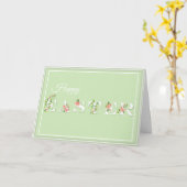 Carte de vœux de Pâques joyeuse florale rose et ve (Fleur jaune)