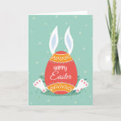 Carte de vœux de Pâques joyeuse mignonne avec lapi (Devant)