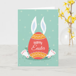 Carte de vœux de Pâques joyeuse mignonne avec lapi