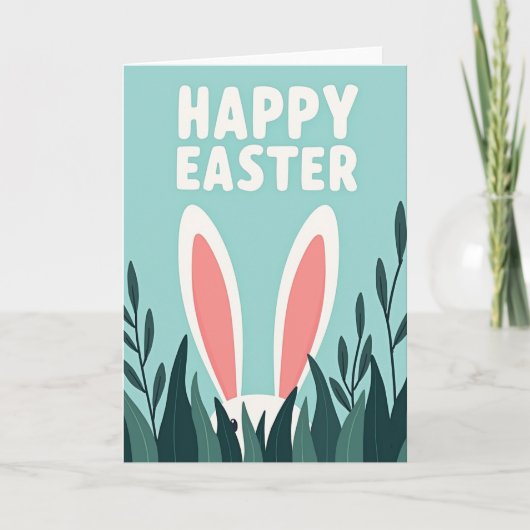 Carte de vœux de Pâques Lapin Cachottier (Devant)