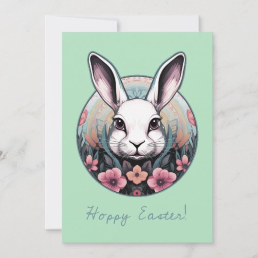 Carte de vœux de Pâques lapin joyeux (Devant)