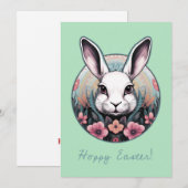 Carte de vœux de Pâques lapin joyeux (Devant / Derrière)