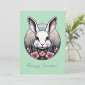 Carte de vœux de Pâques lapin joyeux (Debout devant)