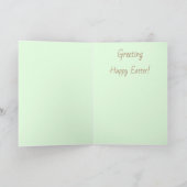 Carte de vœux de Pâques lapin vert joyeux (Intérieur)