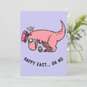 Carte de vœux de Pâques : lutte de T-Rex (Debout devant)