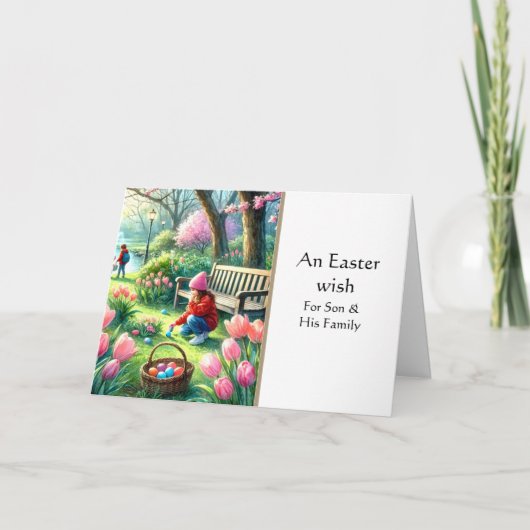 Carte de voeux de Pâques pour Son et sa femme (Devant)