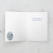 Carte de vœux de Pâques Toile De Jouy Joyeuses Pâq (Intérieur)