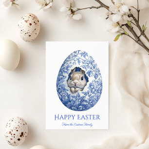 Carte de vœux de Pâques Toile De Jouy Joyeuses Pâq