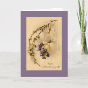 Carte de voeux de Pâques vintage slovène