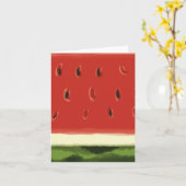 Carte de voeux de pastèque rouge vif (Fleur jaune)
