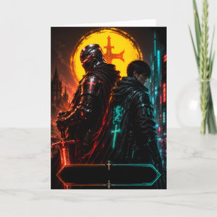 Carte de vœux de paternité Cyber Knight