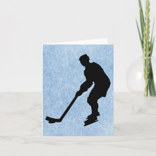 Carte de voeux de patin de hockey sur glace