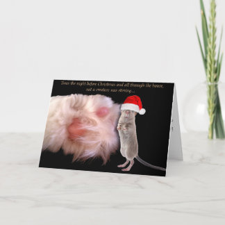Carte de voeux de patte de souris et de chat de