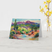 Carte de voeux de paysage de l'Arizona (Fleur jaune)