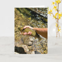 Carte de vœux de pêche à la mouche de truite arc-e