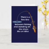 Carte de voeux de pêche amusante (Fleur jaune)
