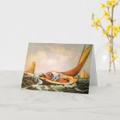 Carte de voeux de pêche d'océan (Fleur jaune)