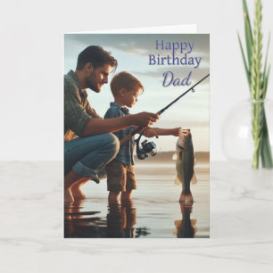 Carte de vœux de pêche pour l'anniversaire de Papa