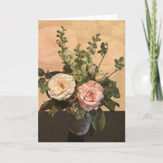 Carte de voeux de peinture rose