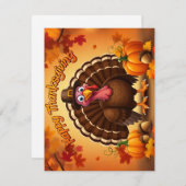 Carte de voeux de Pèlerin de Thanksgiving Turquie (Devant / Derrière)