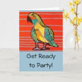 Carte de voeux de perroquet (Fleur jaune)