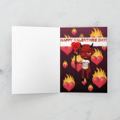 Carte de voeux de petit diable sale Valentins (Intérieur)