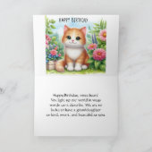 Carte de vœux de petite-fille et de chat mignons e (Intérieur)