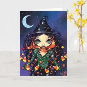 Carte de voeux de "peu de sorcière de sucrerie" (Fleur jaune)