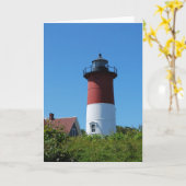 Carte de voeux de phare de Cape Cod (Fleur jaune)