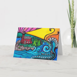 Carte de voeux de phare de port d'Eagle