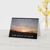 Carte de voeux de photo de coucher du soleil avec (Fleur jaune)