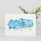 Carte de voeux de photo de Hanoukka d'aquarelle (Debout devant)