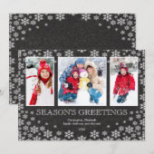 Carte de voeux de photo des flocons de neige 3 (Devant / Derrière)