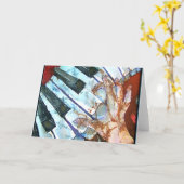 CARTE DE VOEUX DE PIANO (Fleur jaune)