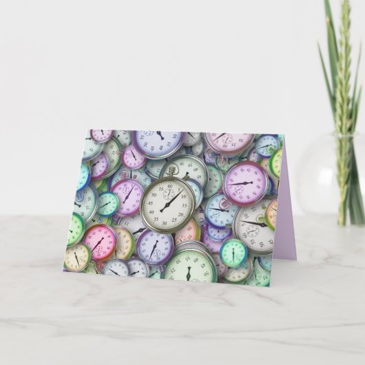 carte de voeux de pièce de temps (Devant)