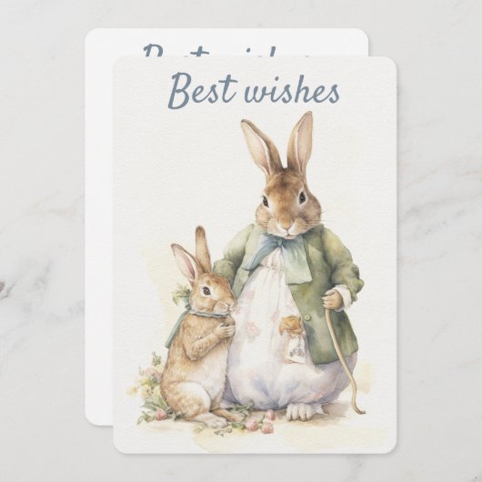 Carte de vœux de Pierre Lapin (Devant / Derrière)