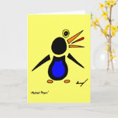 Carte de voeux de pingouin Abstrait - Jaune (Fleur jaune)