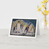 Carte de voeux de pingouin de Chillin (Fleur jaune)