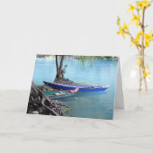 carte de voeux de pirogues (Fleur jaune)