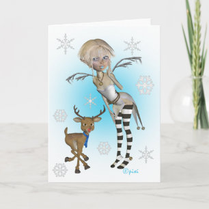 Carte de voeux de Pixi de neige de Noël
