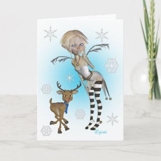 Carte de voeux de Pixi de neige de Noël