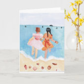 Carte de voeux de plage (Fleur jaune)